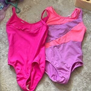 Girls' Pink and Purple Rhinestone Leotards 2-Pack